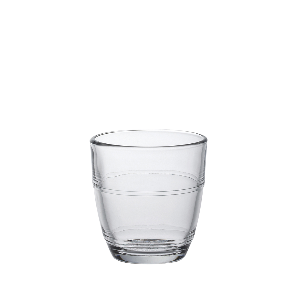 Le Gigogne. Clear Glass Coffee Cup. Tasse à café en verre transparent.