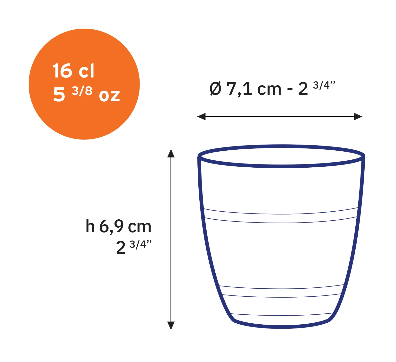 Le Gigogne® Verre à eau et à jus transparent (Ensemble de 6)