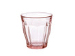 Duralex Le Picardie®  Short Cocktail Glass (Set of 6) Duralex Le Picardie. A pink short glass tumbler with beveled edges. Un tumbler court en verre rose avec des bords biseautés.