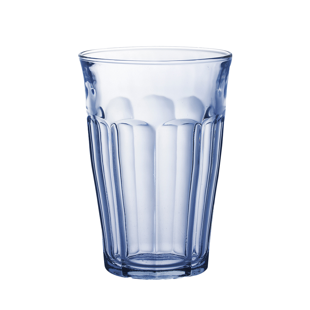 Duralex Le Picardie. Marine Blue Tall Glass Tumbler. Le verre haut en verre bleu marine.
