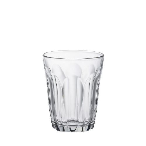 Duralex Provence. Clear Glass Tumbler. Le Verre transparent.