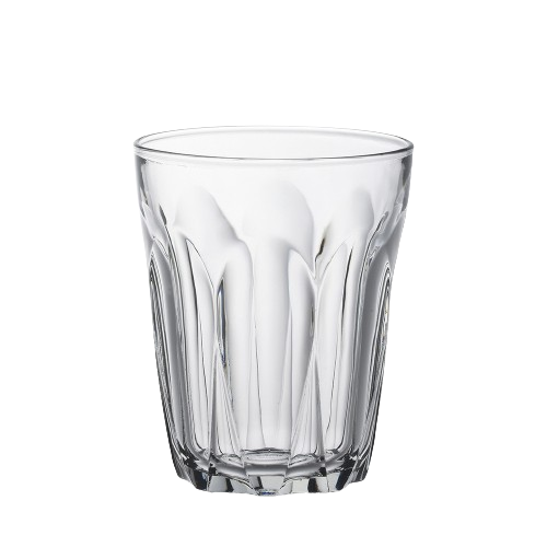 Duralex Provence. Clear Glass Tumbler. Le Verre transparent.