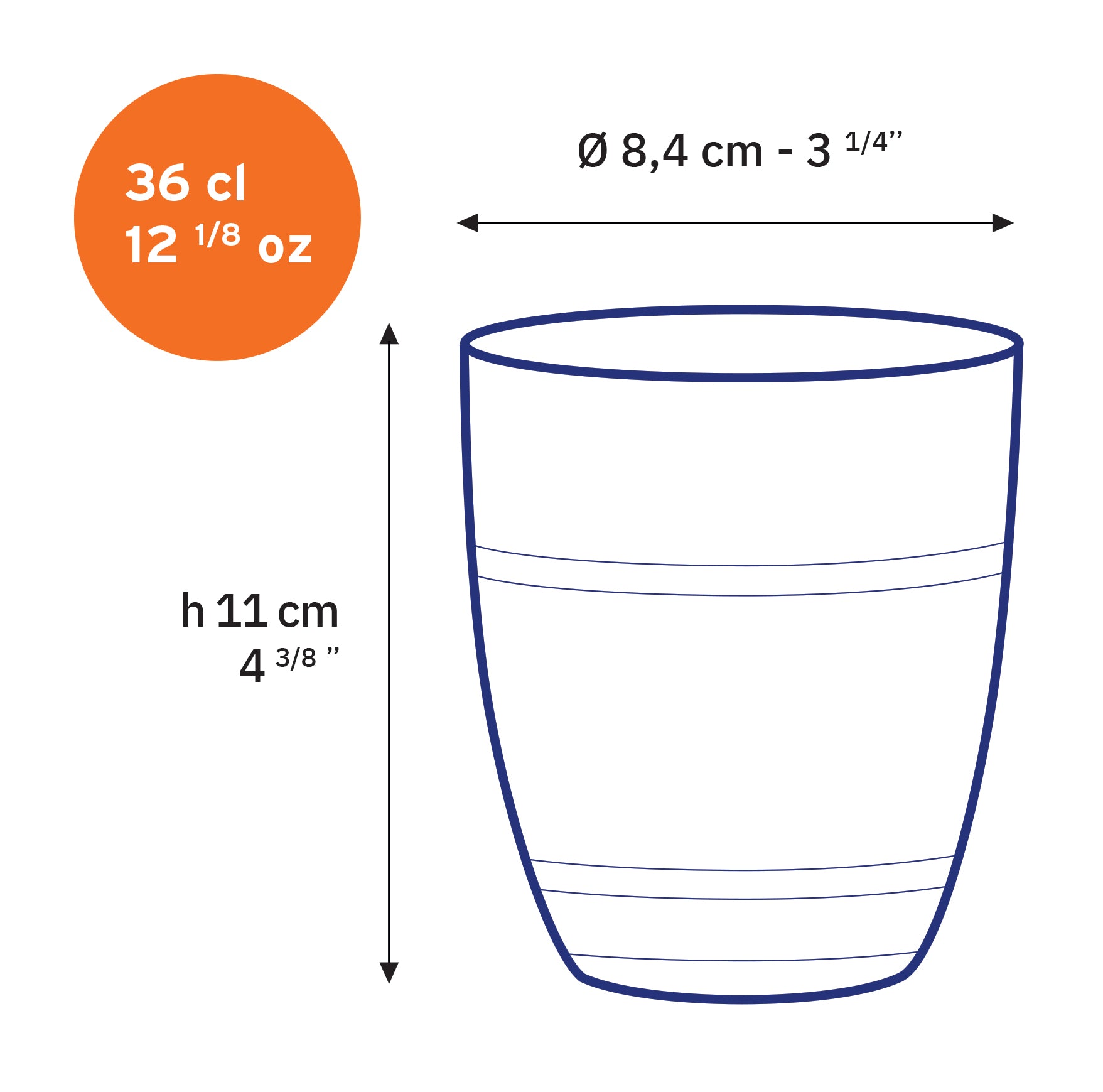 Le Gigogne® Verre à eau et à jus transparent (Ensemble de 6)