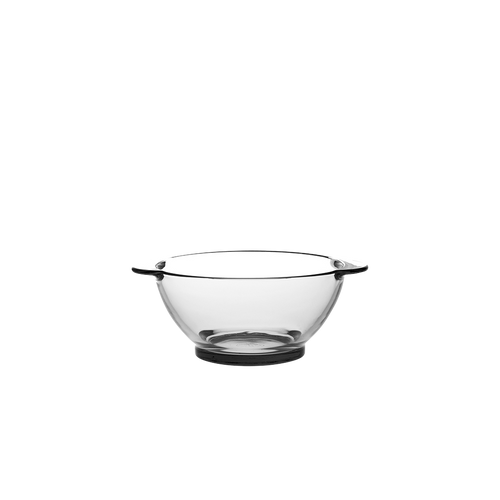 Duralex Lys. Clear Glass Bowl with Handles. Bol à oreilles en verre transparent.