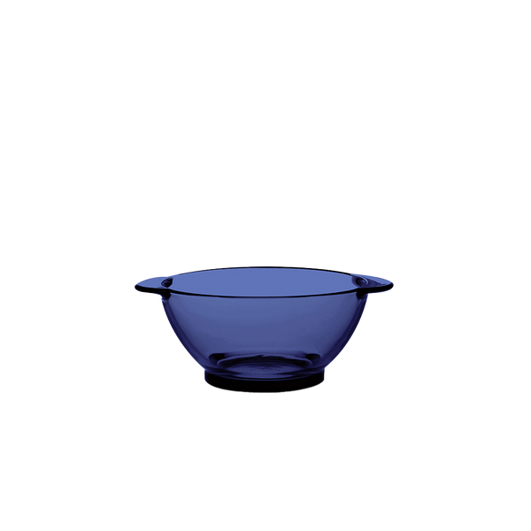 Duralex Lys. Sapphire Blue Glass Bowl with Handles. Le bol à oreilles. en verre bleu saphir.