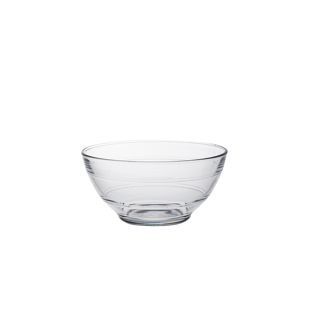 Le Gigogne. Clear Glass Bowl. Le bol en verre transparent.