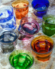 Duralex Le Picardie®  Short Cocktail Glass (Set of 6) Duralex Le Picardie. Short glass tumbler with bevelled edges in multiple colors- sapphire blue, amber yellow, pink, green, sepia, and marine blue. Tumbler court en verre avec des bords biseautés disponible en plusieurs couleurs: bleu saphir, jaune vermeil, rose, vert, sepia et bleu marine.