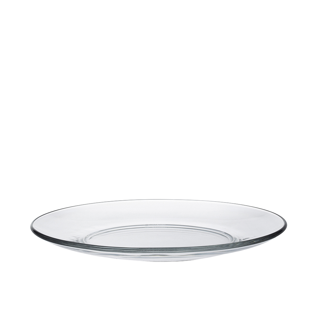 Duralex Lys. A stylish and minimalist clear glass plate. Une assiette en verre transparent, élégante et minimaliste.