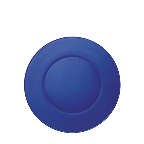 Duralex Lys. Sapphire blue glass plate. L'assiette en verre bleu saphir.