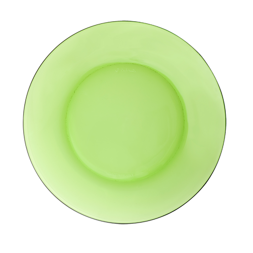 Duralex Lys. Green Glass Plate. L'assiette en verre vert.