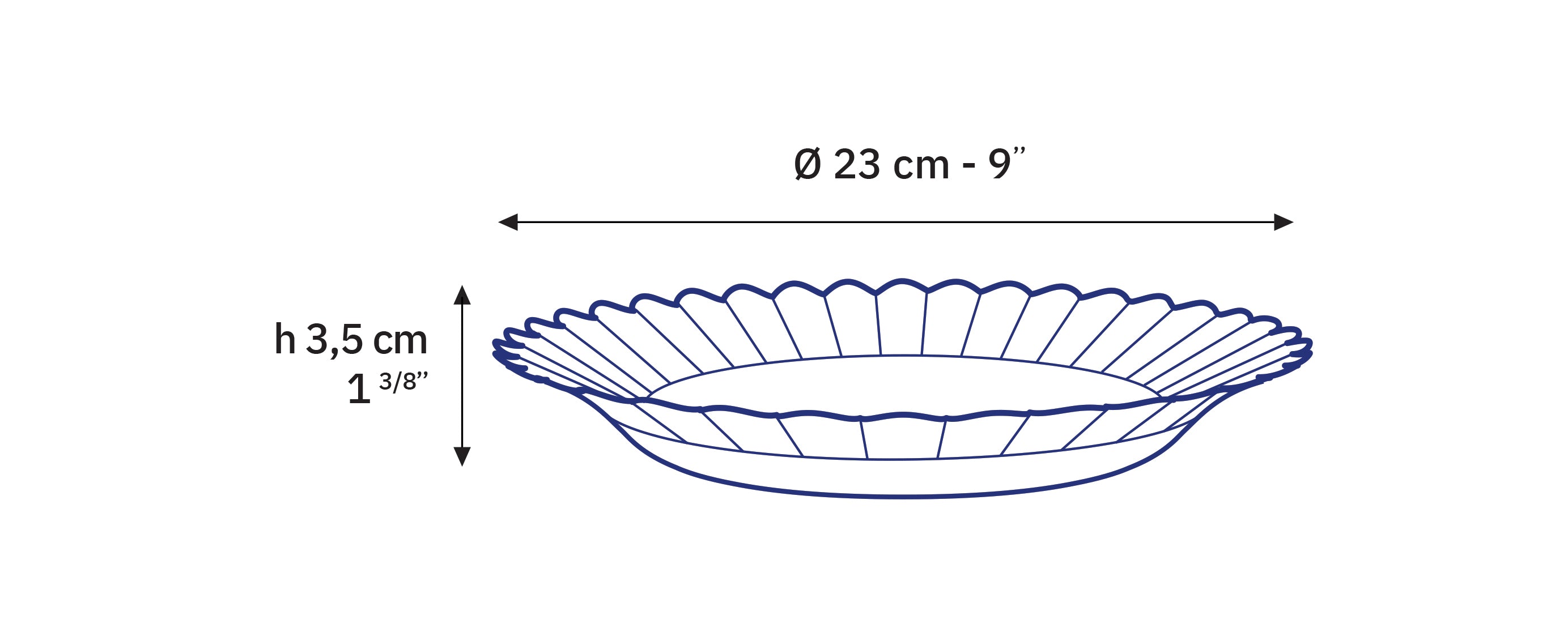 Le Picardie® Marine soup plate 23 cm (set of 6)
