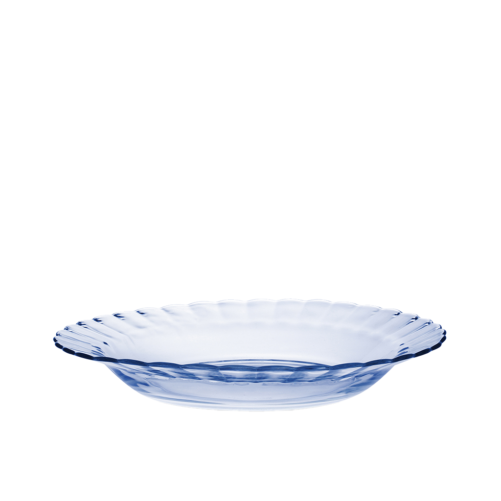 Duralex Le Picardie. Blue marine glass soup bowl. Le bol à soupe en verre bleu marine.