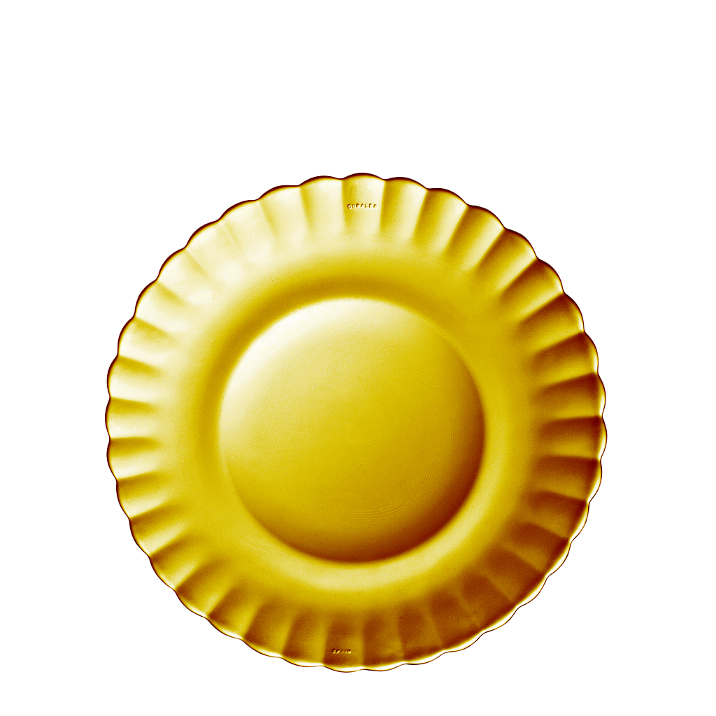 Duralex Le Picardie. Amber Yellow Glass Plate. L'assiette en verre jaune ambré
