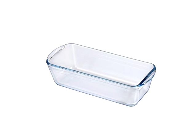 Clear Glass Rectangular Roaster. Le Duralex Ovenchef. Plat à rôtir rectangulaire en verre transparent.