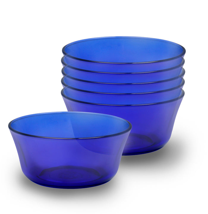 Duralex Lys. Sapphire Blue Glass Salad Bowl. Le saladier en verre bleu saphir.