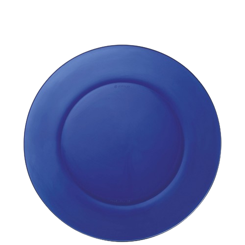 Duralex Lys. A sapphire blue glass plate -23.5cm. Une assiette en verre bleu saphir de 23,5 cm.