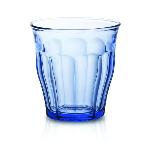 Duralex Le Picardie. Medium Marine Blue Glass Tumbler. Le verre de taille moyenne en verre bleu marine.