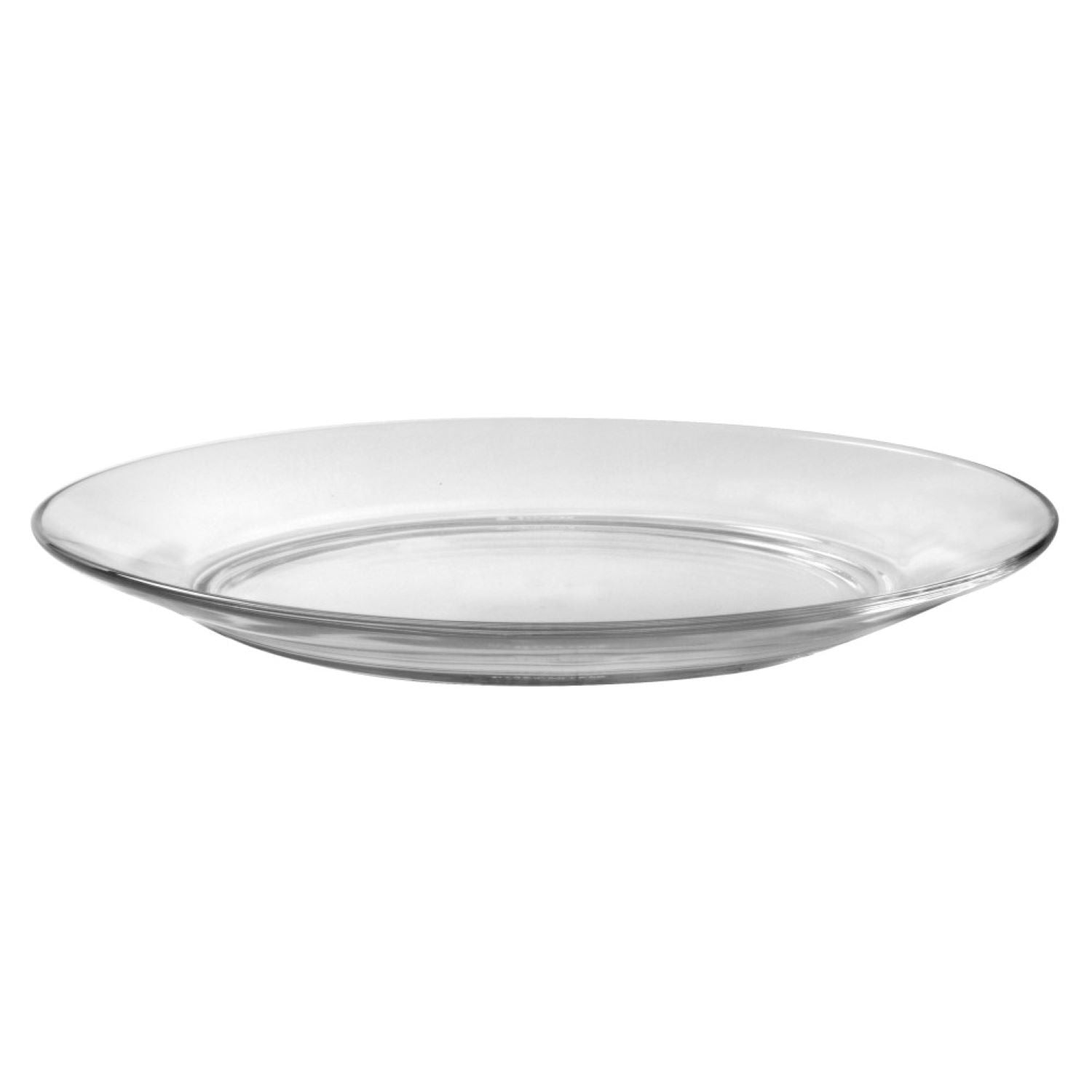 Duralex Lys. Clear Glass Dinner Plate. L'assiette à dîner en verre transparent.
