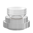 Duralex Lys Clear Dinner, Dessert and Soup Plate Set (18 Pc) Duralex Lys. 18 Piece clear Glass Dinnerware Set.  Dinner Plates, Dessert Plates, and Soup Bowls. L'ensemble de vaisselle en verre transparent de 18 pièces. Des assiettes à dîner, des assiettes à dessert et des bols à soupe.