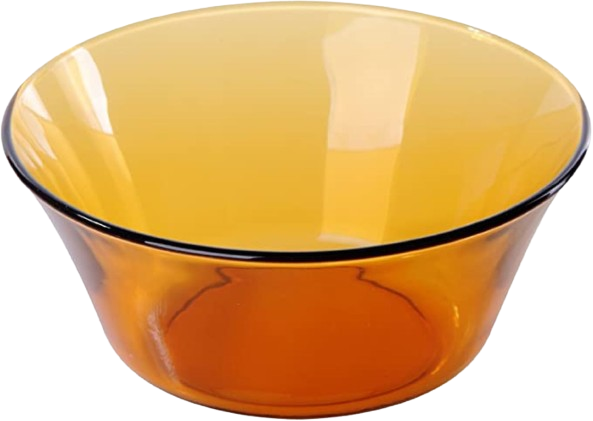 Duralex Lys. Amber Yellow Glass Salad Bowl. Le saladier en verre jaune ambré.