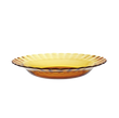 Duralex Le Picardie®  Amber soup plate 23 cm (set of 6) Duralex Le Picardie. Amber yellow glass bowl with beveled curve edges. Bol en verre jaune vermeil avec des bords courbés biseautés.