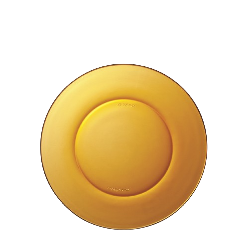 Duralex Lys. Amber Yellow Glass Plate. L'assiette en verre jaune.