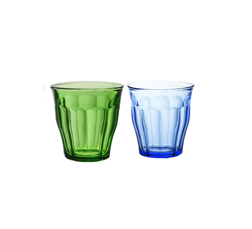 Verres à vin Duralex Picardie Marine et Vert (lot de 3) – Lot de 6 (250 ml)