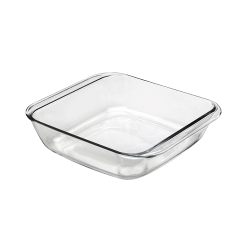 Duralex Ovenchef. Clear Glass Square Roaster. Le Plat à rôtir carré en verre transparent.