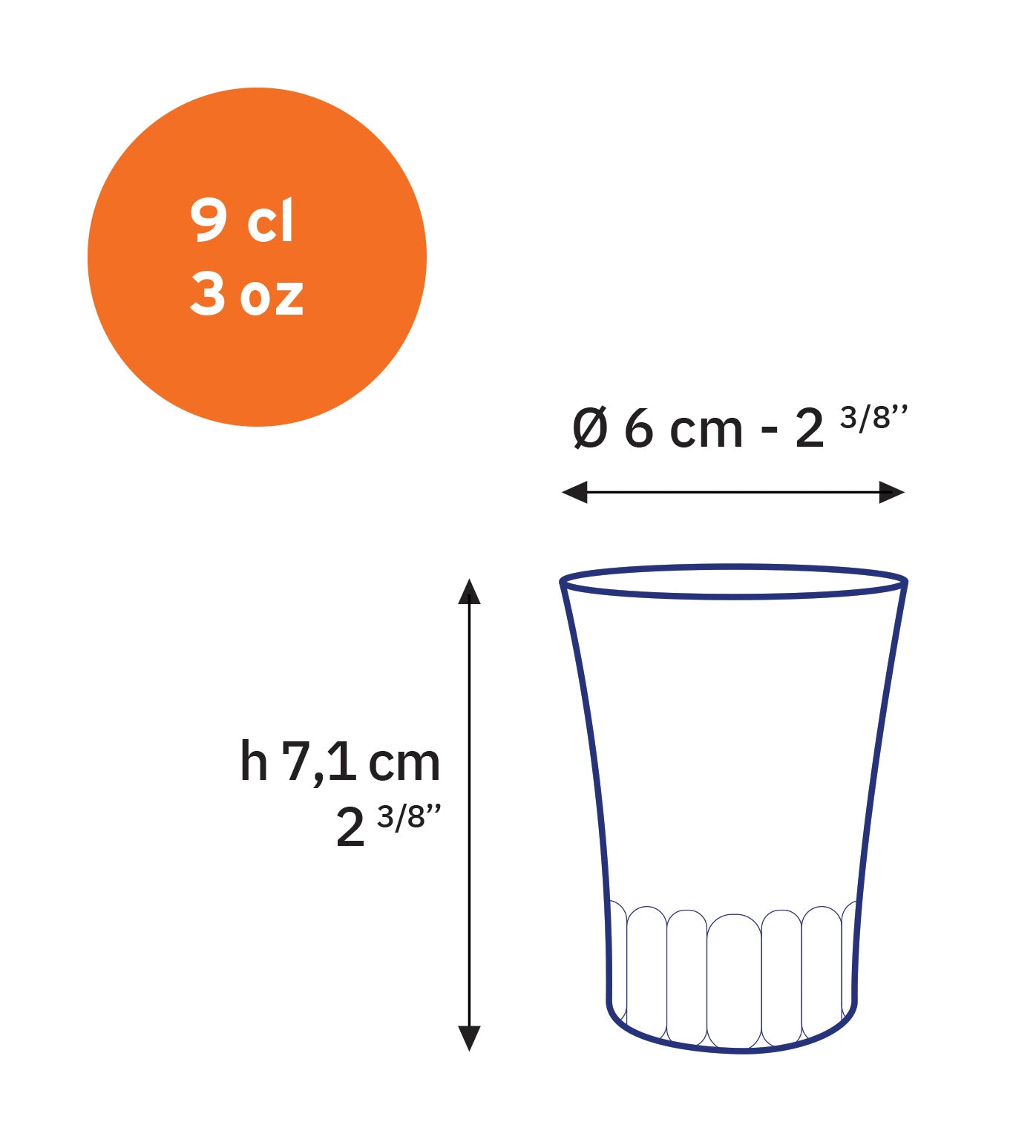 Amalfi Clear Tumbler 90 ml (set of 4)