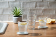 Duralex Prisme Water glass (Set of 6) Duralex Prisme. Six clear medium glass with elegant embossed check pattern. Six verres moyens transparents avec un élégant motif à carreaux embossé.