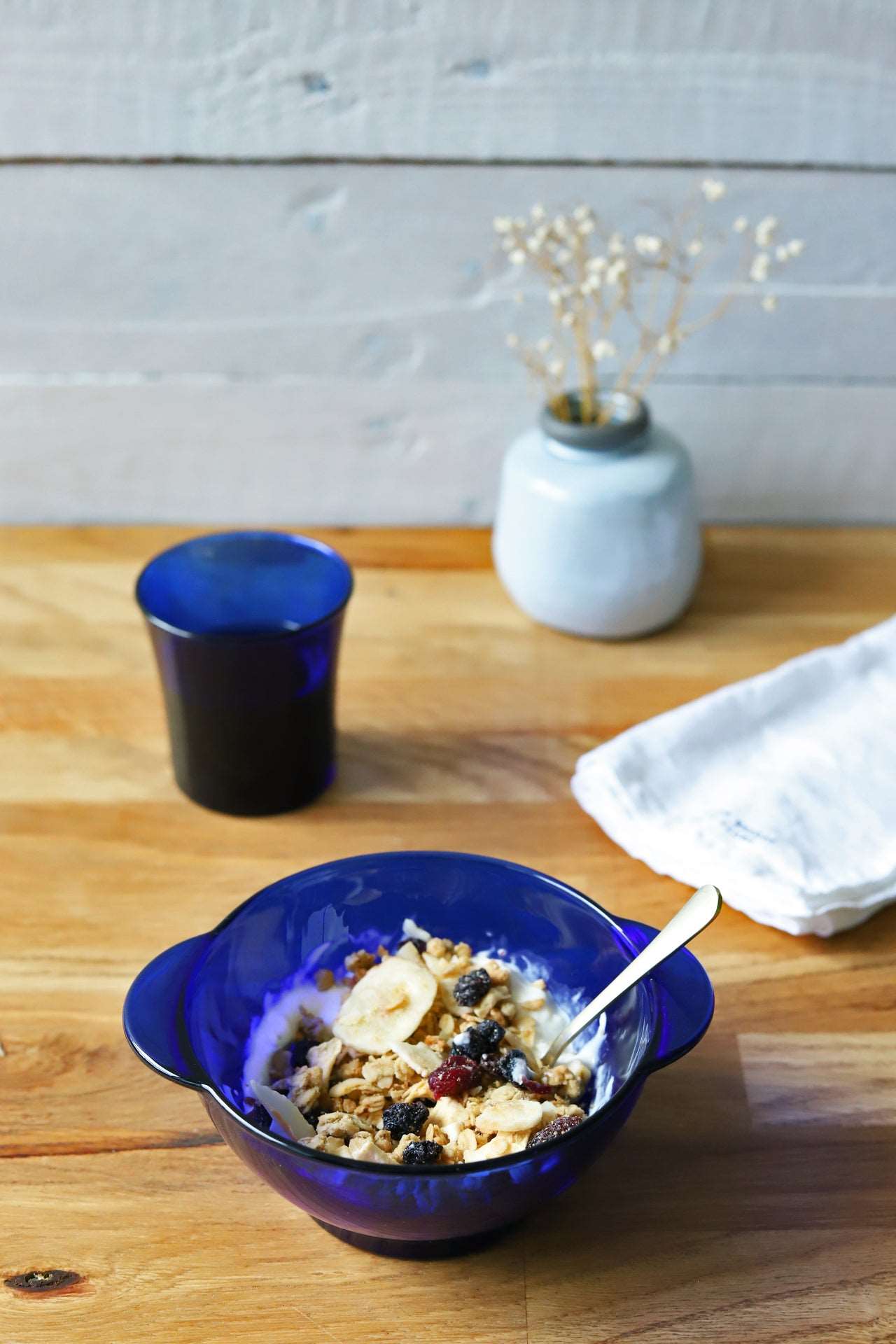 Duralex Lys - Bol à oreilles en verre saphir  0.51L (lot de 6) Blue Sapphire Bowl with Handles.