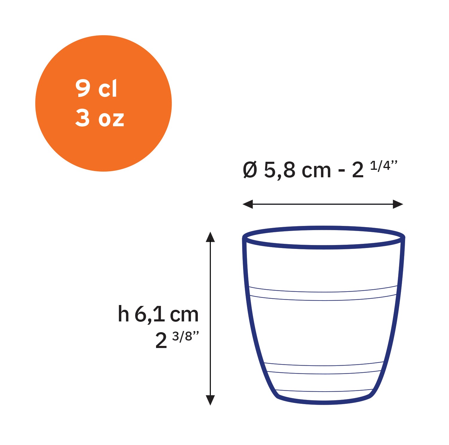 Le Gigogne® shot glass 90 ml (Set of 6)