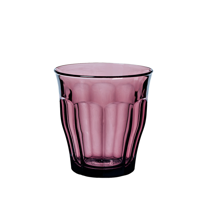 Duralex Le Picardie. Plum Purple Glass Tumbler. Le verre en verre violet prune.