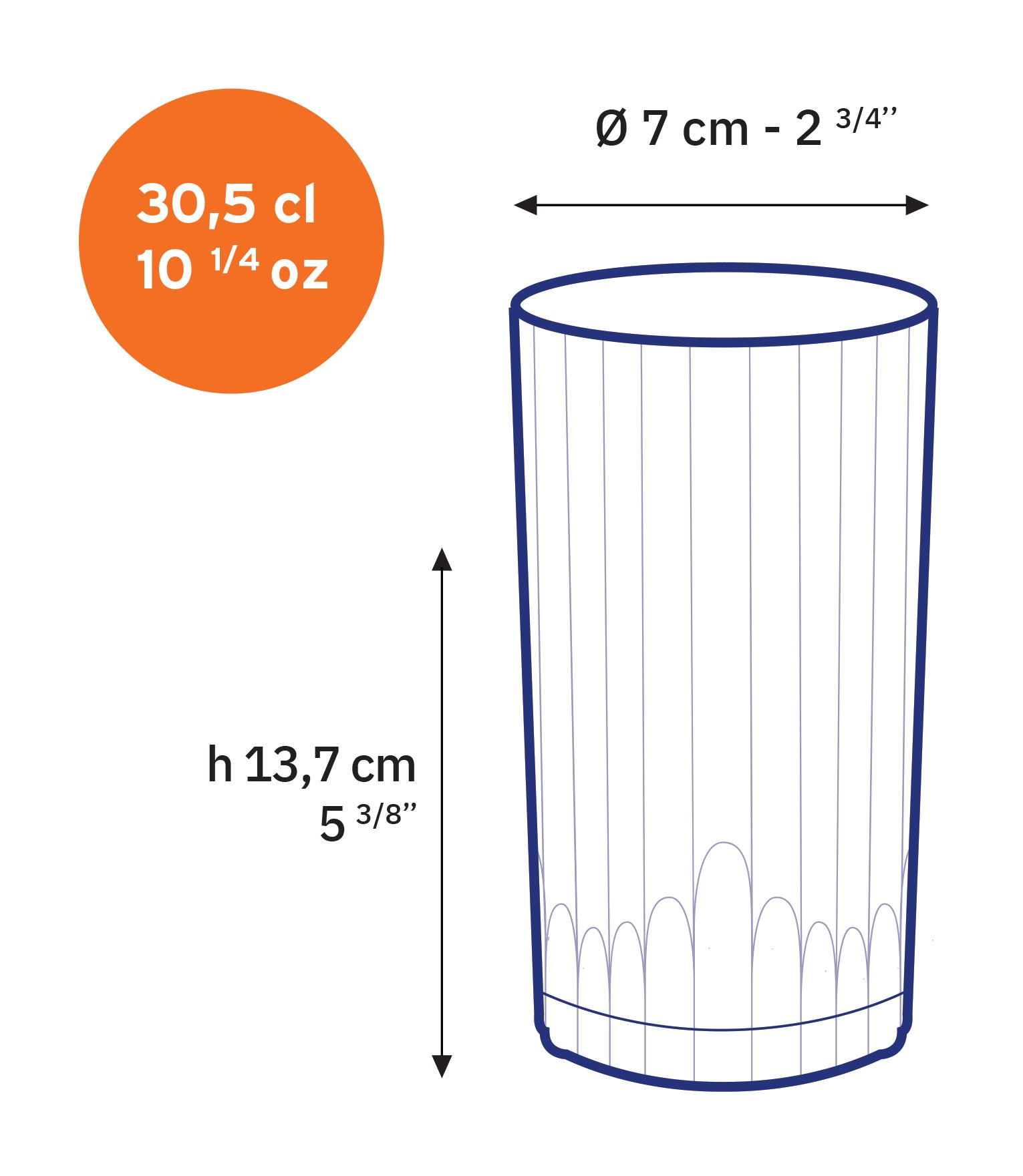 Manhattan Highball Long Cocktail glass 305ml (Set of 6)