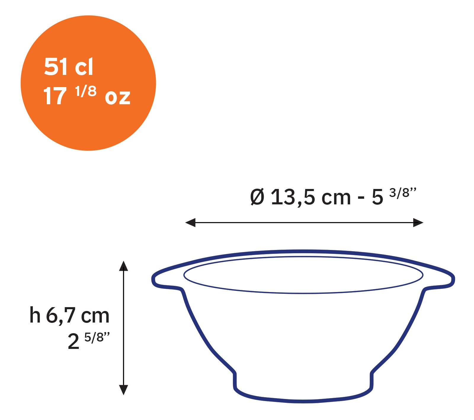 Lys bol à oreilles 0,51L (lot de 6)