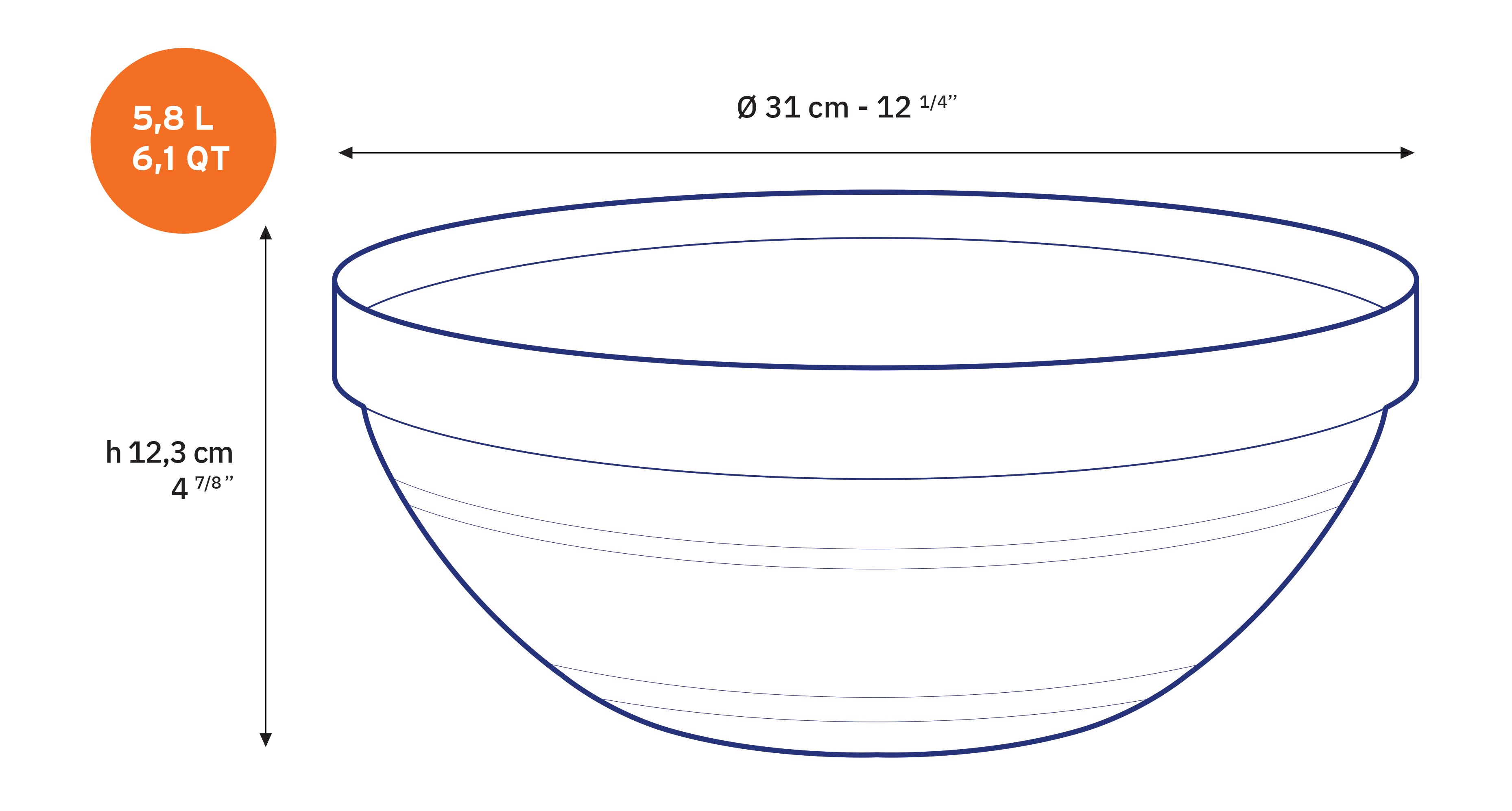 Le Gigogne® Clear stackable salad/mixing bowl 31cm (3 Pc)