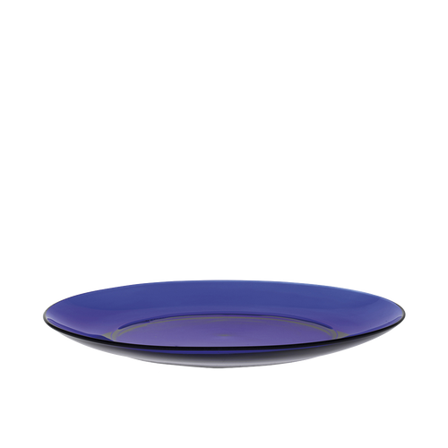 Duralex Lys. A sapphire blue glass plate. L'assiette en verre bleu saphir. 
