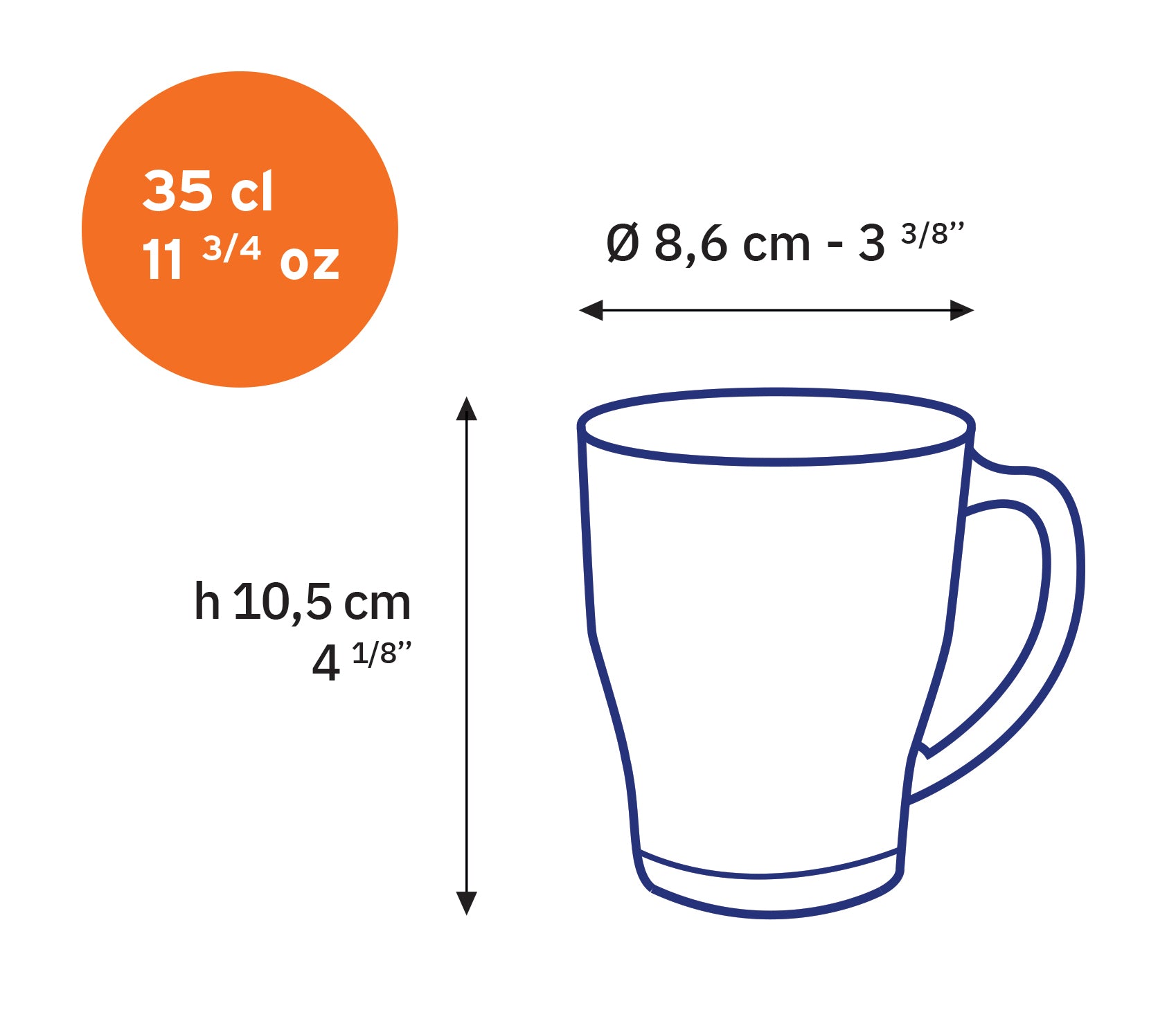 Mug Cosy 350ml (lot de 6)