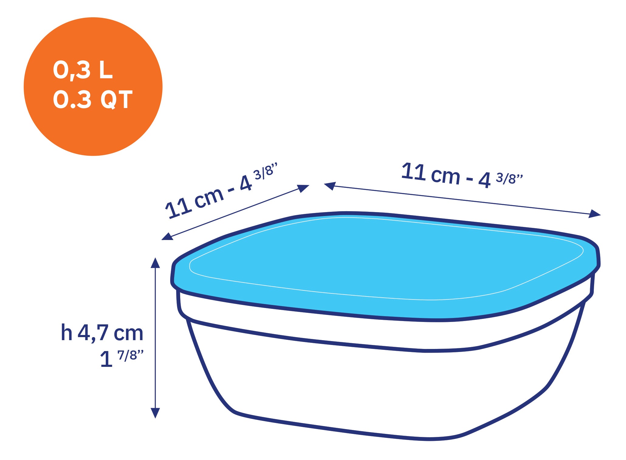 Freshbox Square Storage Container with translucent lid
