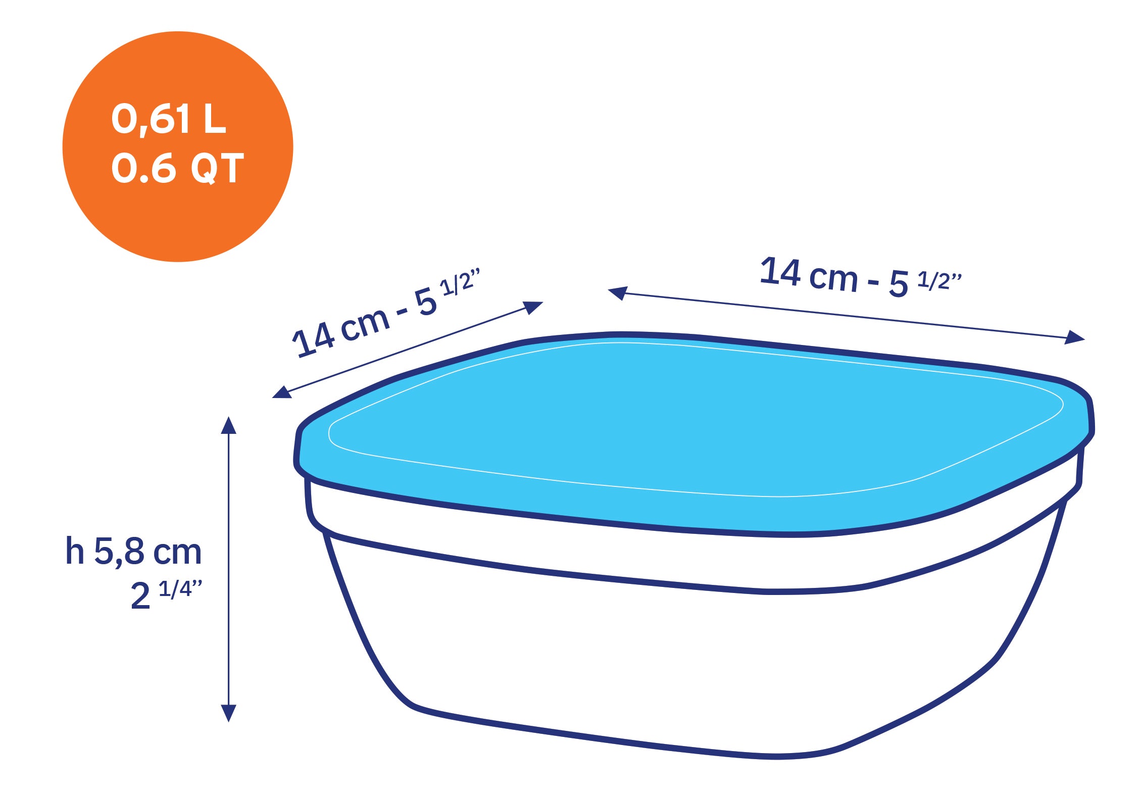 Freshbox Square Storage Container with translucent lid