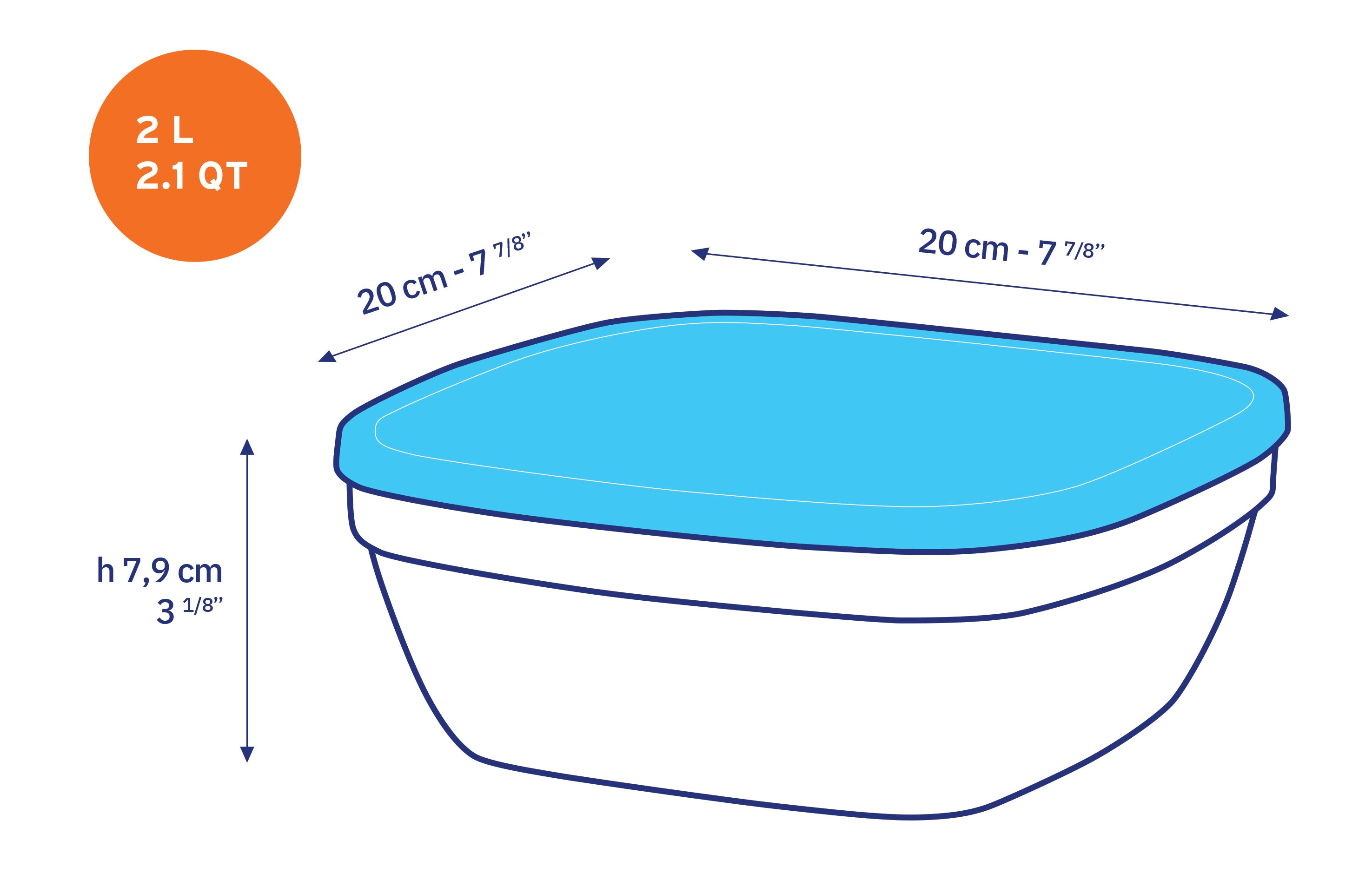 Freshbox Square Storage Container with translucent lid