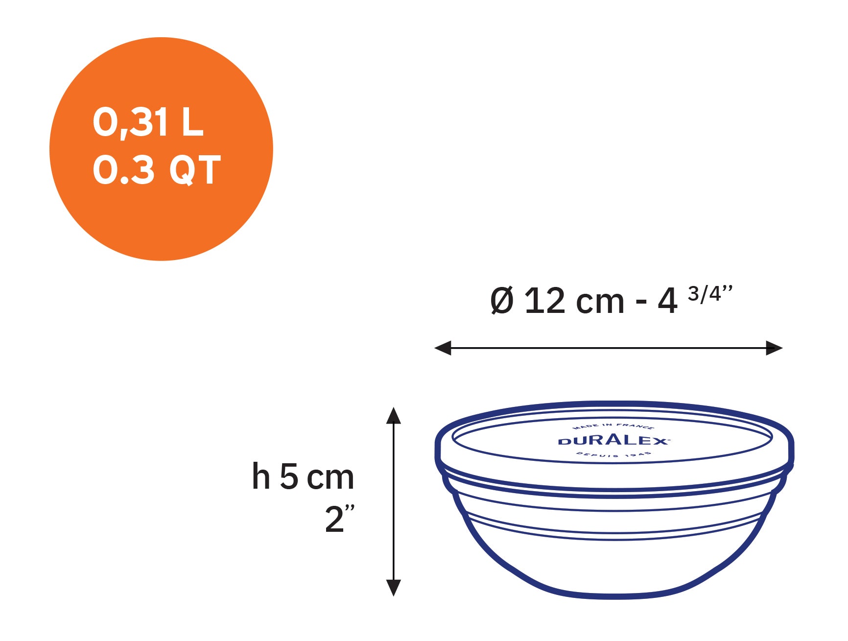Freshbox Round storage container with blue lid, Set of 10