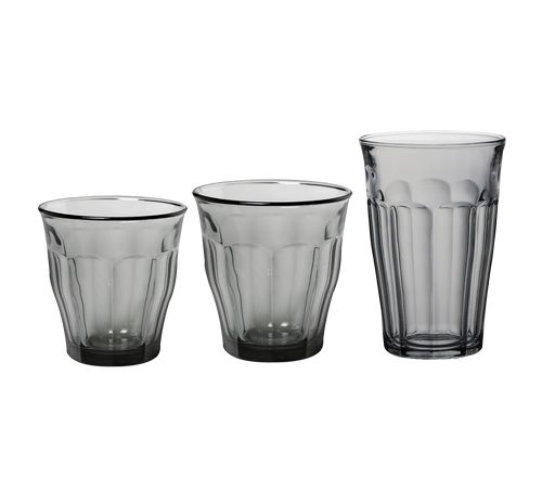 Picardie Grey Tumbler Set – 18 Piece (6x250ml, 6x310ml, 6x360ml)