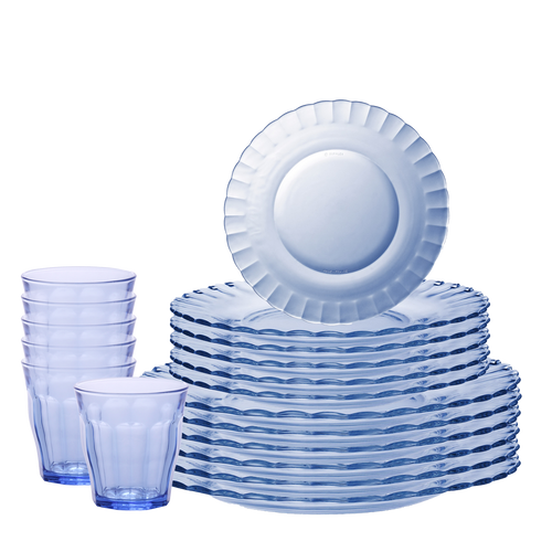 Le Picardie® Marine Dinner, Dessert Plate and 250ml Tumbler (18 Pc)