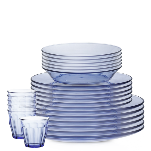 Marine Dinnerware Set, Dinner, Dessert Plates and Deep Plates (24 Pc)