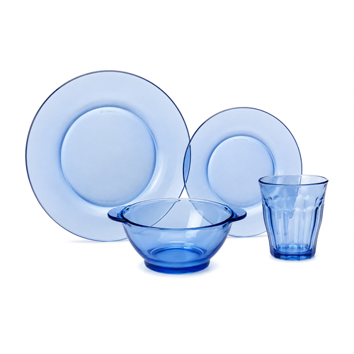 Lys Dinnerware Set, Dinner, Dessert Plates, Bowls and Tumblers (24 Pc)