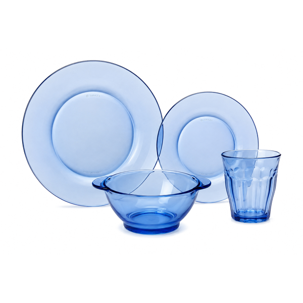 Lys Dinnerware Set, Dinner, Dessert Plates, Bowls and Tumblers (24 Pc)
