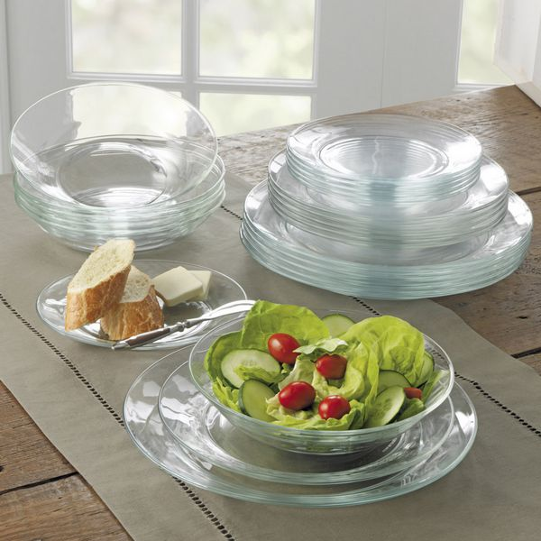 Duralex Lys Clear 28cm Dinner Plate and Soup Plate (18 Pc