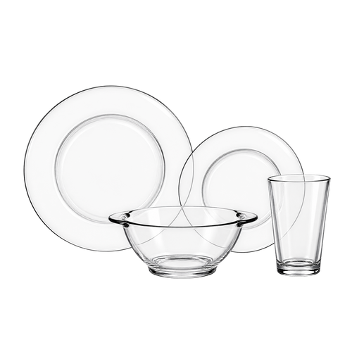Lys Dinner, Dessert Plate, Bowl and Tumber Set (24 Pc)