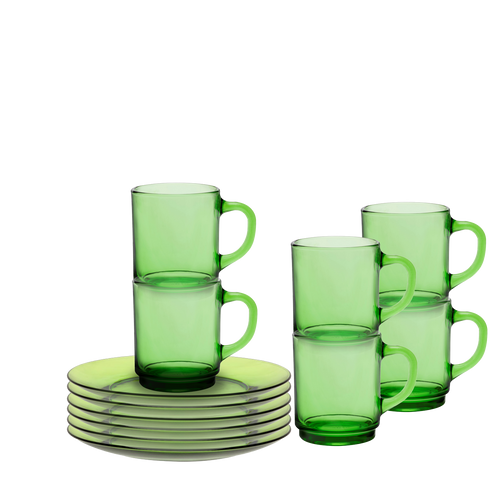 Lys Green Coffee and Cake Set (12 Pc)